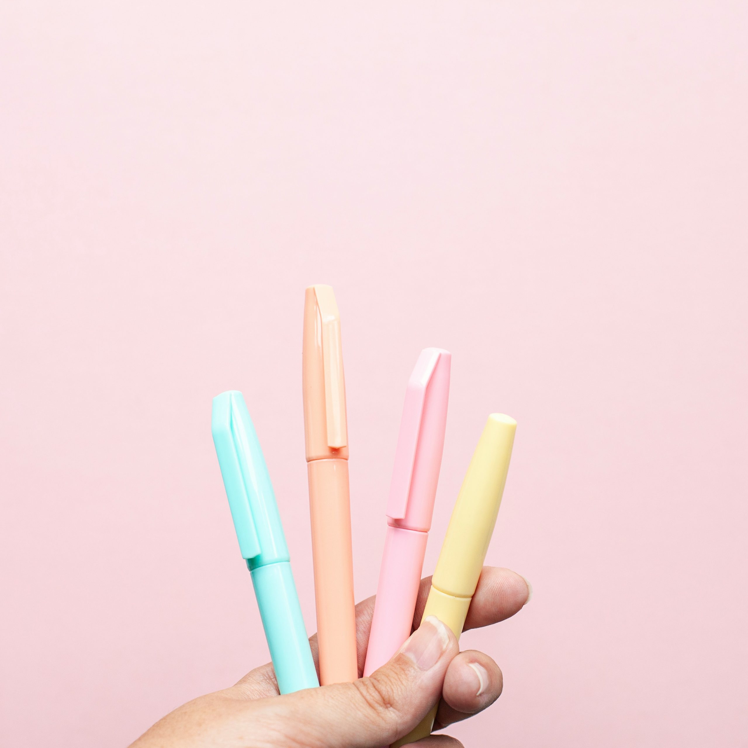 Assorted gel pens and fine point pens